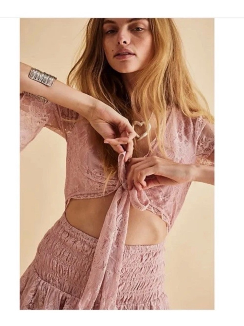 Free People Lala Lace Pink Rose Mini Dress
Size Medium NWT - Picture 4 of 11